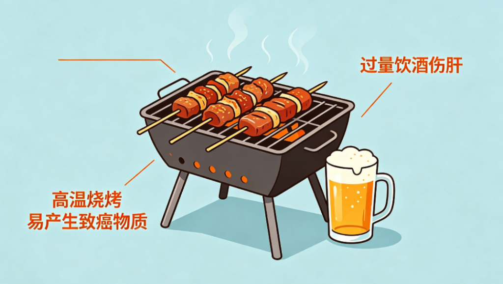 夏天烧烤啤酒不断，先天肝胆代谢基因人群肝损伤风...