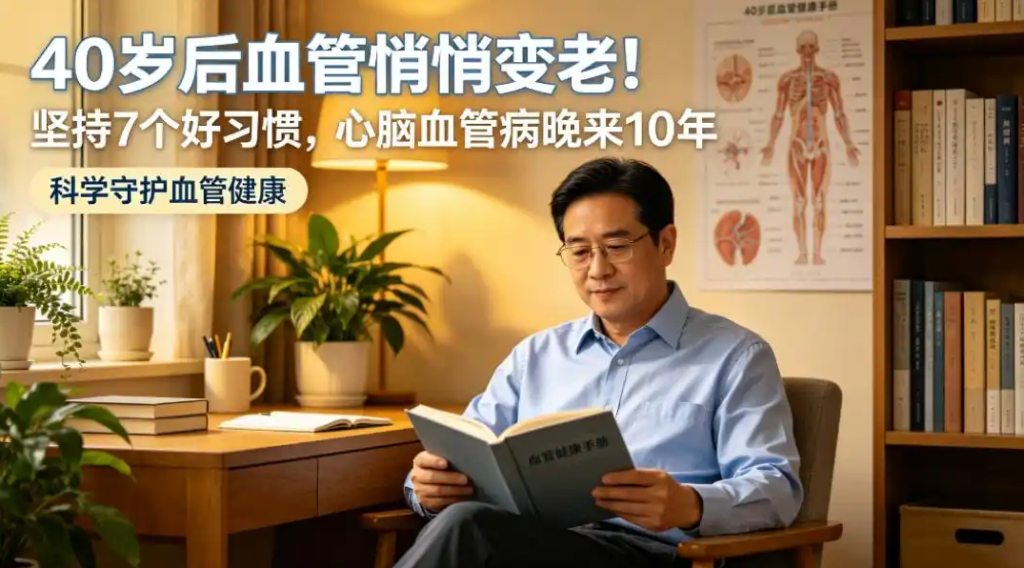 40岁后血管悄悄变老！坚持7个好习惯，心脑血管病晚...